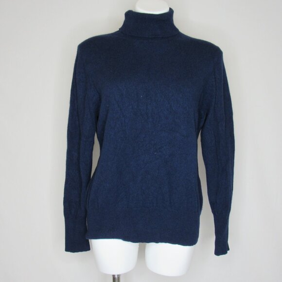 Neiman Marcus Blue 100% Cashmere Turtleneck Sweater Women's Plus 2X - Picture 5 of 8